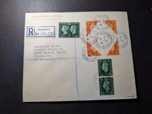 1941 British Channel Islands Bisect Stamp Cover Guernsey to St Helier Jersey CI