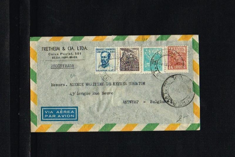 1948 - Brasil Air letter - To Antwerp [B06_116]