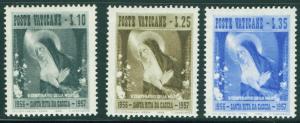 VATICAN Scott 209-211 MH* 1956 St. Rita of Cascia set