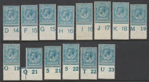 Great Britain, SG Spec. N31, MLH/HR, COMPLETE Harrison Control Numbers