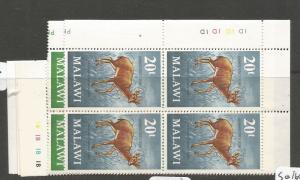 Malawi SC 148-53, 155 Blocks of 4 MNH (2cun)