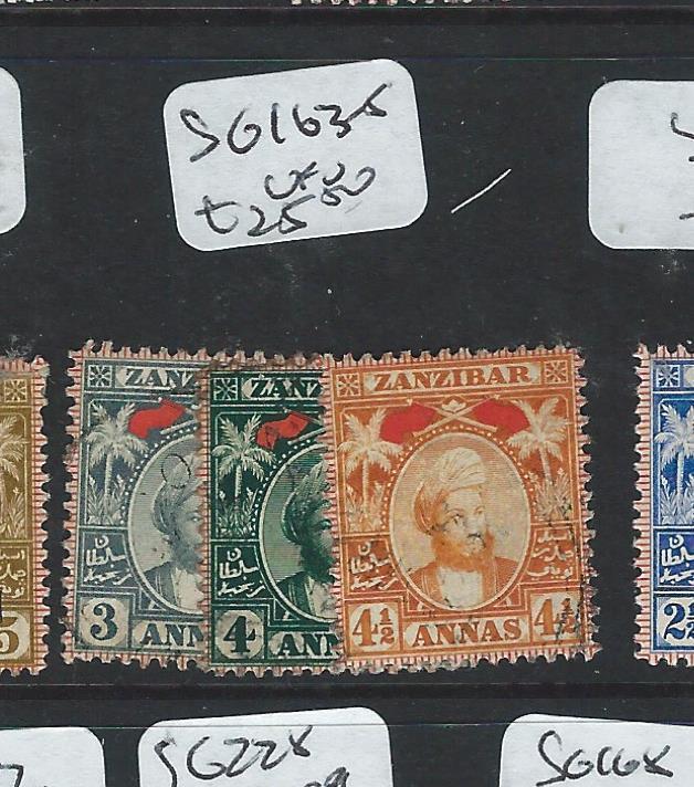 ZANZIBAR (P1601B) SULTAN SG 163-165  VFU