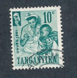 Tanganyika 1961 Scott 46 used - 10c, Nurse & infant