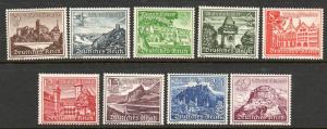 Germany B160-168 unused lightly hinged cv$9.55 A486