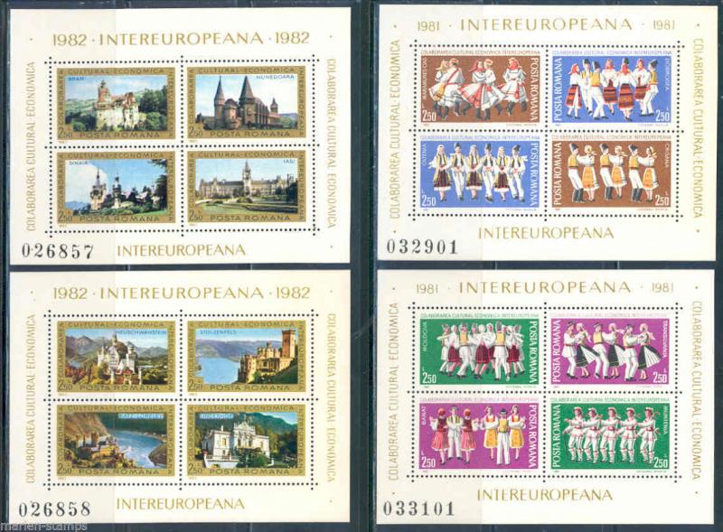 ROMANIA LOT OF MINT NH SHEETS AS SHOWN 