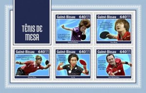 Guinea-Bissau - 2018 Table Tennis - 5 Stamp Sheet - GB18201a