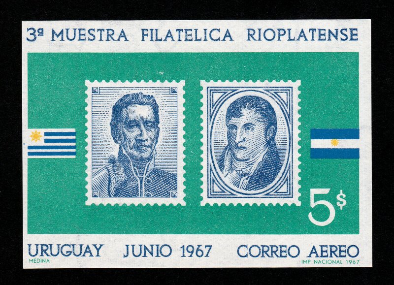 URUGUAY - SCOTT #C319 MUESTRA FILATELICA RIOPLATENSE (AIRMAIL) MLH