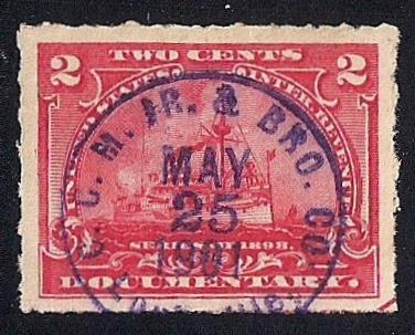 R164 2 cent SUPERB Documentary Battleship Stamps used XF