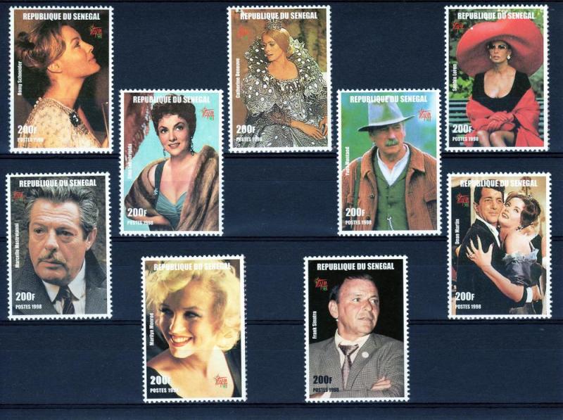 Senegal 1999 - Actors & Actresses Set  (9) MNH Mi.1600/608