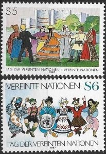 1987 United Nations Vienna People in Occupations SC# 74-75  Mint