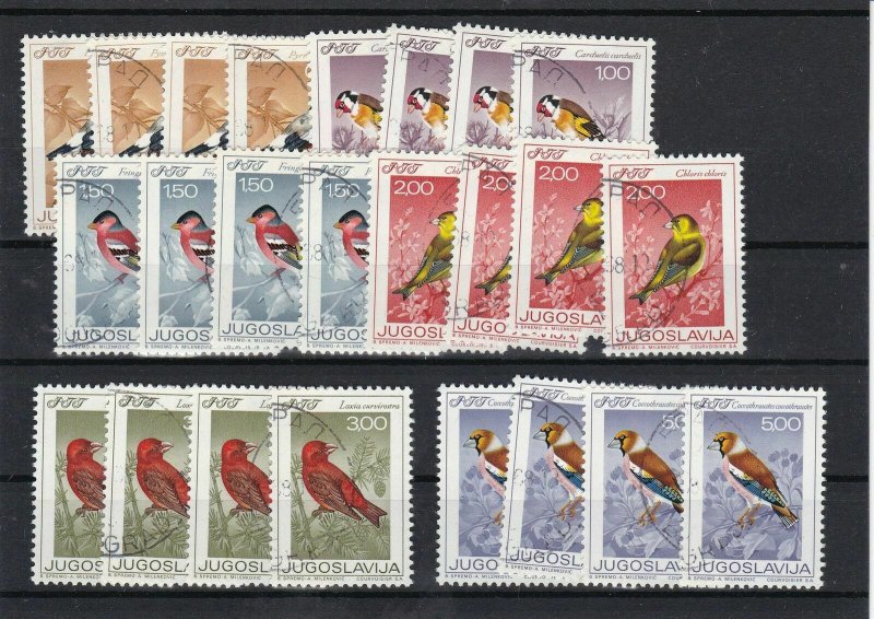 Yugoslavia Song Birds 1968 4 Sets Stamps Ref 30624
