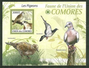 Comoro Islands MNH S/S Pigeons Doves 2009