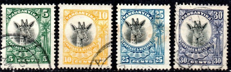 1925 Tanganyika Sg 89/92 British Mandated Territory Set of 4 Values Fine Used