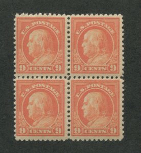 1917 United States Postage Stamp #509 Mint Never Hinged F/VF Block of 4