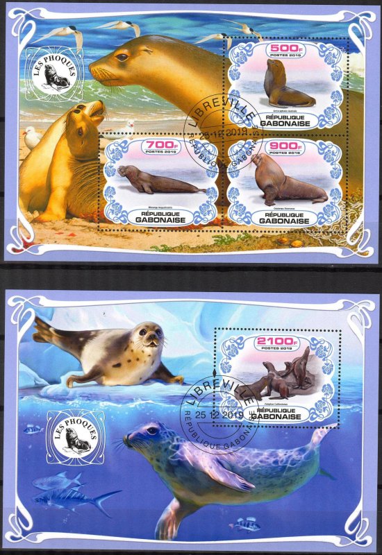 Gabon 2019 Seals Sheet + S/S Used / CTO