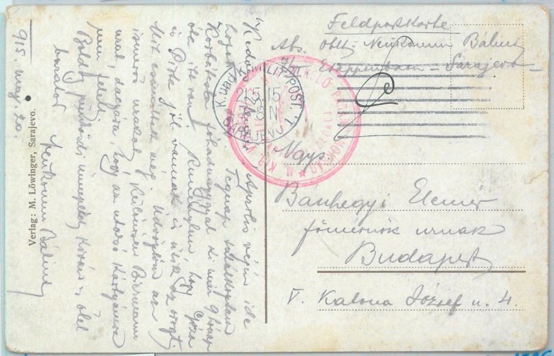 79510 - BOSNIA - POSTAL HISTORY - Military Postmark on POSTCARD  1915