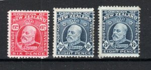 New Zealand 1909-16 6d And 8d Values Sg 392, 393 And 393a MH-