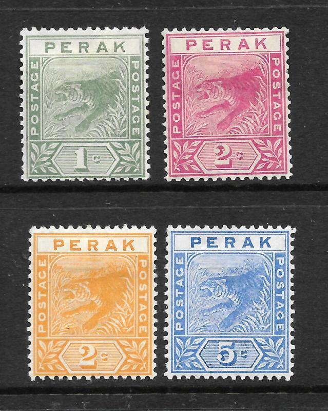 PERAK  1892  TIGER SET 4     MH   SG 61/64