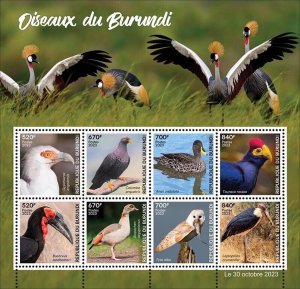 2023/11- BURUNDI  - BIRDS OF BURUNDI             8V   MNH ** T