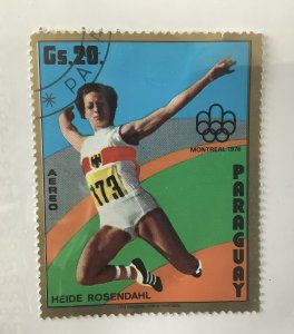 Paraguay 1975 Scott  1608 used - 20g, Summer Olympic Montreal, Heide Rosendahl