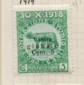 Fiume 1919 Issue Fine Mint Hinged 5c. Surcharged Optd  NW-179627