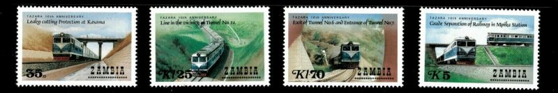Zambia 1986 - Tazara Railway 10th Anniversary - Set of 4v - Scott 363-66 - MNH