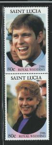 St Lucia #839 a-b Royal wedding pair (MNH) CV$1.00