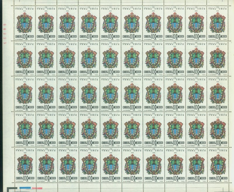 MEXICO 1002(50) 450th ANNIV. OF VERACRUZ, FULL SHEET OF 50, MINT, NH. F-VF.