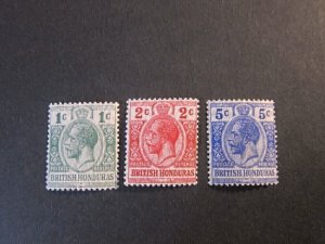 British Honduras 1915 Sc 85-7 set MNH