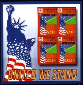 SOLOMON ISLANDS SG1017 2002 UNITED WE STAND SHEETLET MNH