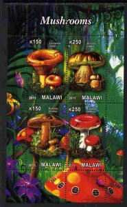 MALAWI - 2011 - Mushrooms #1 - Perf 4v Sheet - MNH - Private Issue