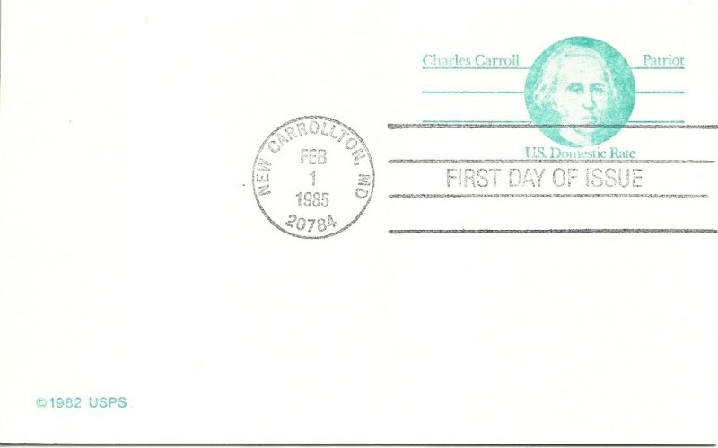 Scott# UY35 Folded US Postal Reply Card First Day Cover