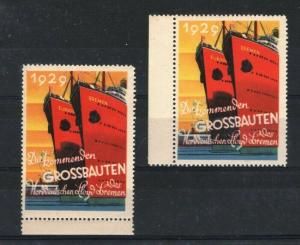 Germany MARITIME *Norddeutscher Lloyd* 1929 Advert Label Stamps{2} Mint DA321