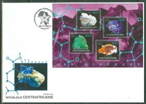 CENTRAL AFRICA  2014 MINERALS SHEET II  FIRST DAY COVER