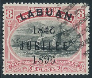 Labuan, Sc #71, 8c Used