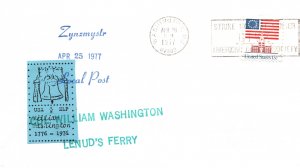 US EVENT CACHET COVER ZYNZMYSTR LOCAL POST STAMPED COL WILLIAM WASHINGTON 1977