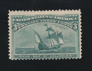 US 232 3c Columbian Exposition Mint VG-F OG H SCV $35