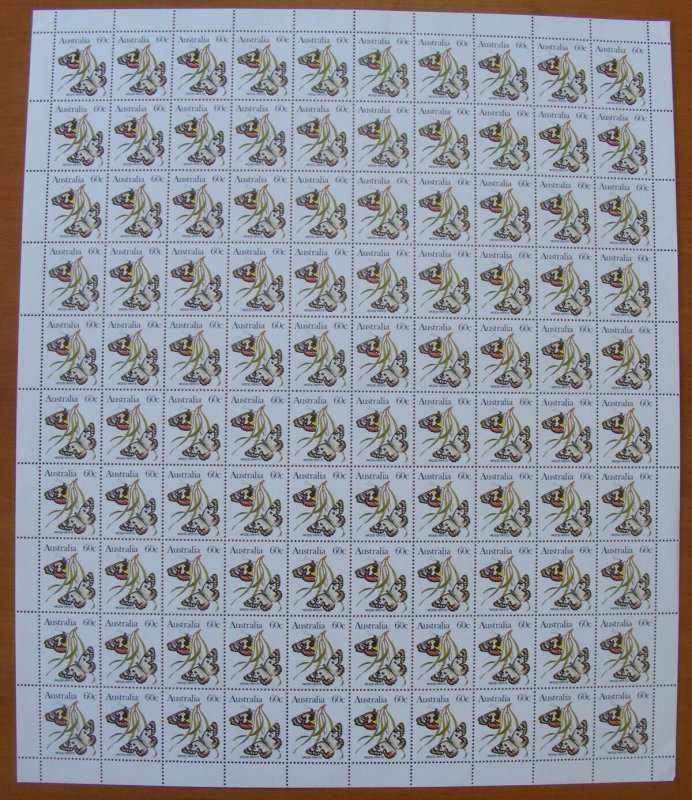 Australia 1983 60c Butterflies Defs (White) sheet of 100 MUH**