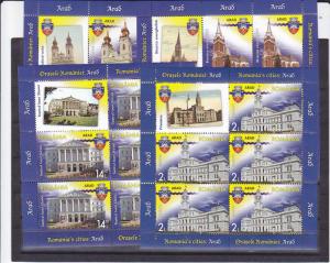 Romania 2014 STAMPS Arad castles church government buildings MNH sheets