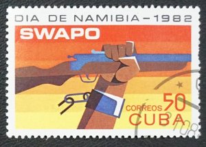 CUBA Sc# 2535  NAMIBIA DAY military South West Africa  1982  used / cancelled