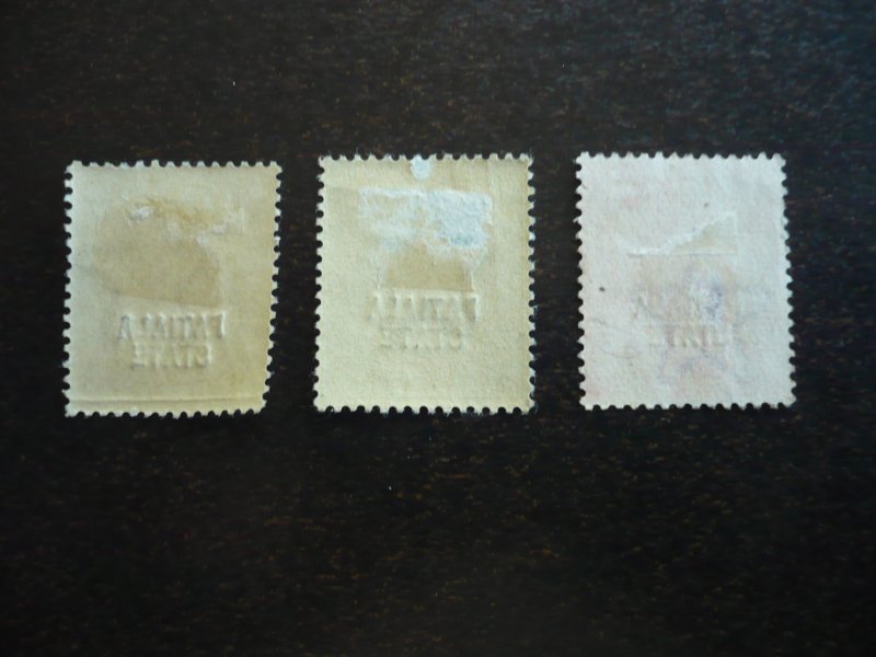 Stamps-Indian Convention State Patiala-Scott#43-45-Mint H & Used Set of 3 Stamps