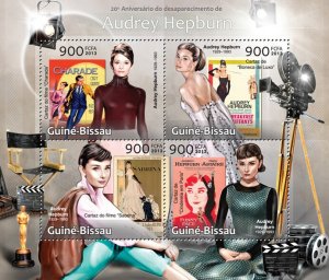 GUINEA BISSAU - 2013 - Audrey Hepburn - Perf 4v Sheet - Mint Never Hinged