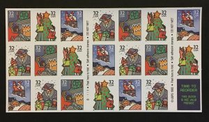 1996 Booklet Scott 3116a 32c Contemporary Christmas Self-adhesive Stamps