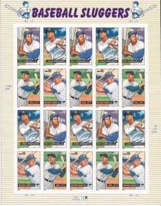 US Stamp - 2006 Baseball Sluggers, Mantle - 20 Stamp Sheet #4080-3