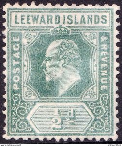 LEEWARD ISLANDS 1907 KEDVII ½d Dull Green SG36 MH