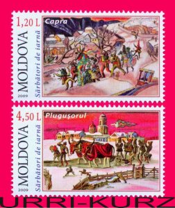 MOLDOVA 2009 Folk-Lore Winter Religion Holiday Christmas Traditons 2v Mi682-683