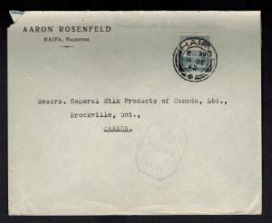 1942 Haifa Palestine Censored Cover to CAnada Aaron Rosenfeld