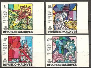 Maldive Isls.  298-301 Mint OG Imperf 1969 1st Moon Landing