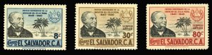 Salvador #586, C69-70 Cat$36.50, 1940 Postage Stamp Centenary, set of three, ...