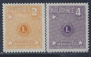 Philippines, Scott #545-546; Lions Club, MH
